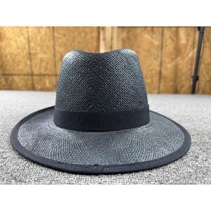 Bruno Capelo Hat Fedora Fitted Mens Medium Black Red Straw Empire Collection